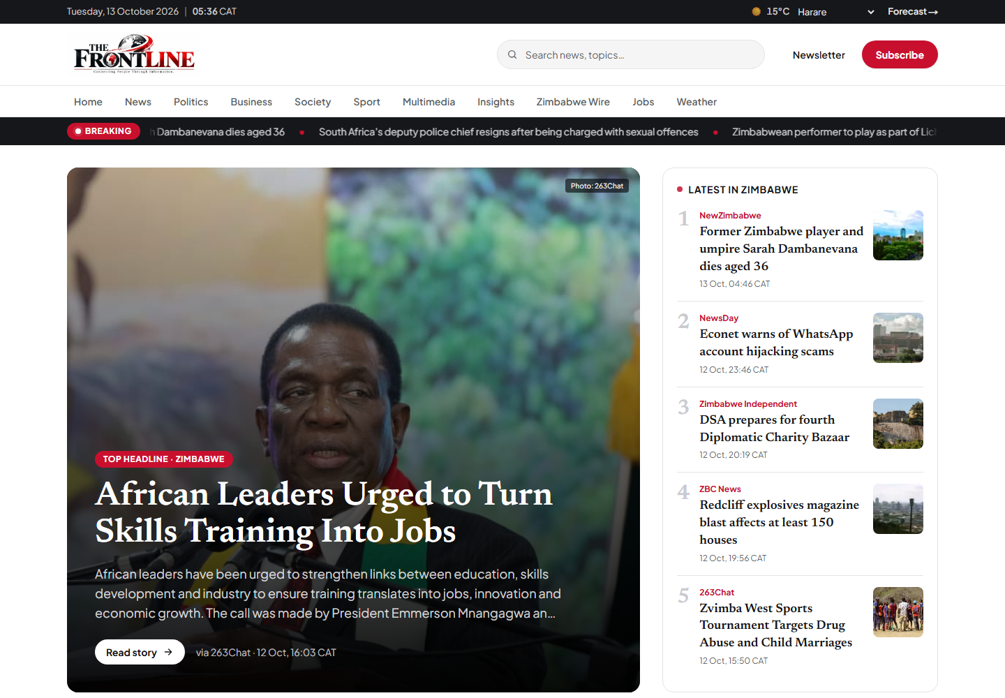 The Frontline news website